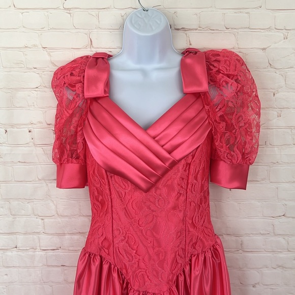 NWOT 80’s ALFRED ANGELO DREAM MAKER BARBIECORE pink wedding dress/Halloween. - Picture 4 of 11